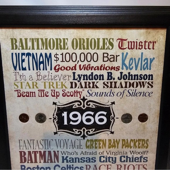 A Year In Time Celebration Wall Frame Collection 1966 With COA 14" × 16" - Picture 4 of 9